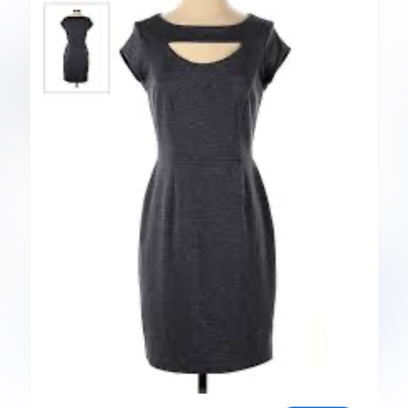 BANANA REPUBLIC Gray Cut Out Sheath Dress NWOT - Picture 1 of 10
